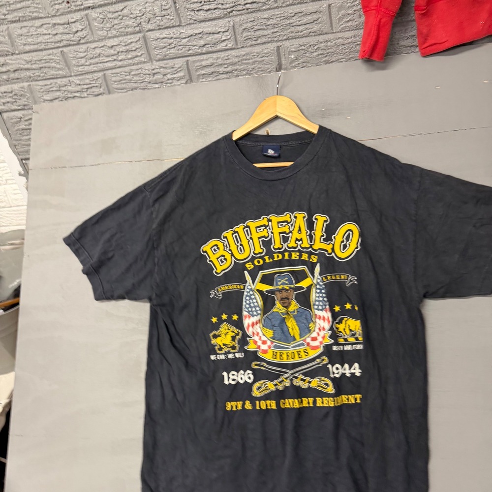 Big Boy Gear Buffalo Soldiers 9th 10th Cavalry Regiment T-Shirt Black‎ 2X Mens